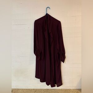 Torrid Burgundy Open Front Duster Cardigan Size 5 Plus Size